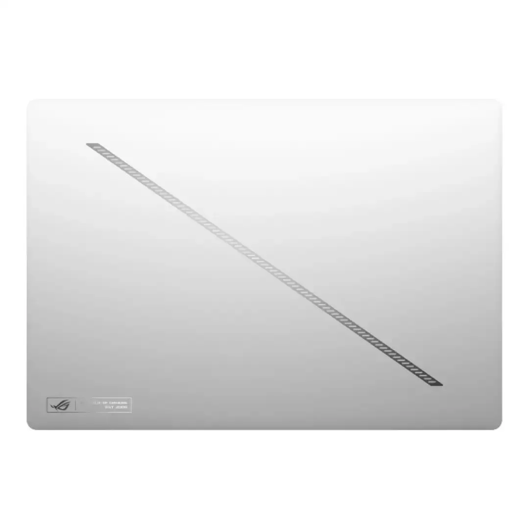 Platinum White gaming laptop, 16 inch OLED screen, slim chassis