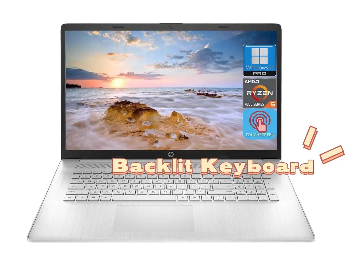 HP HP 17.3" HD+ Touchscreen Laptop Ryzen 5 7530U 16GB 512GB Windows 11 Pro Silver — photo du produit