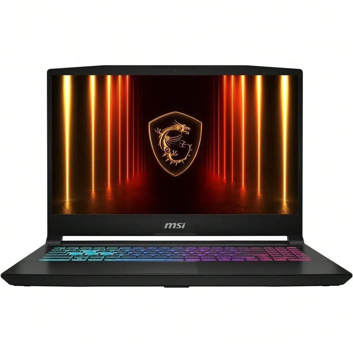 Black 15.6 inch gaming laptop with thin bezel QHD IPS display and RGB backlit keyboard