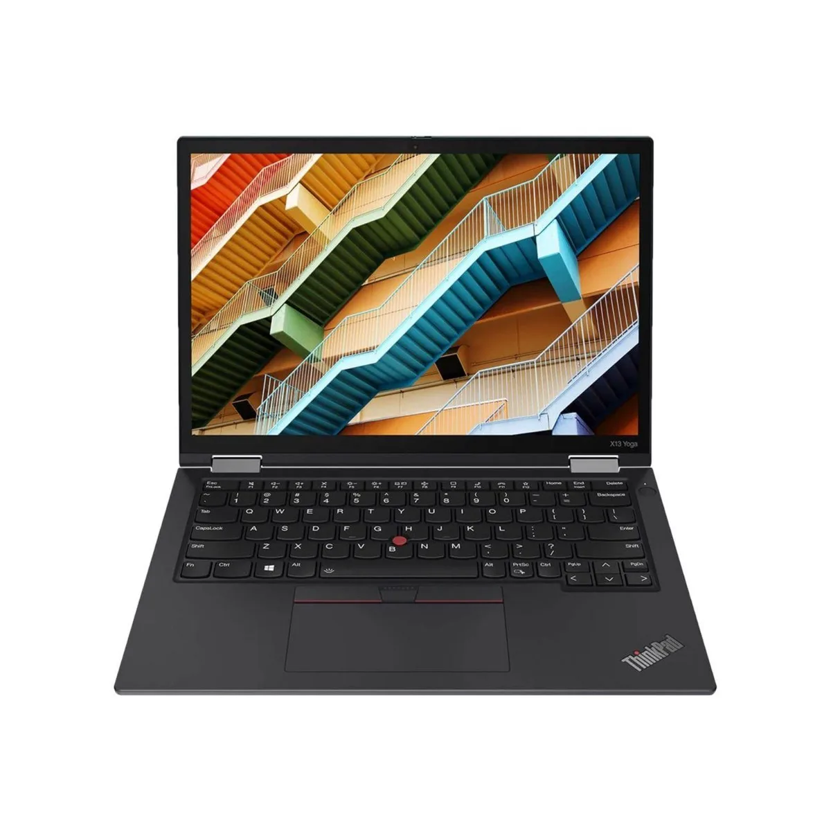 Black 13.3 inch convertible laptop with touchscreen display