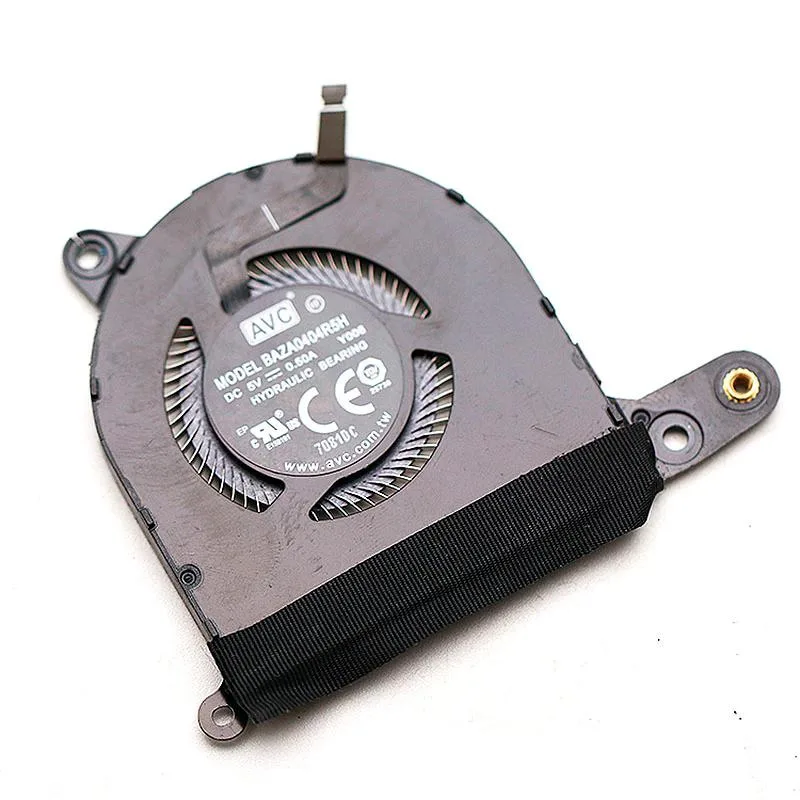 Small black laptop CPU cooling fan with copper heatsink