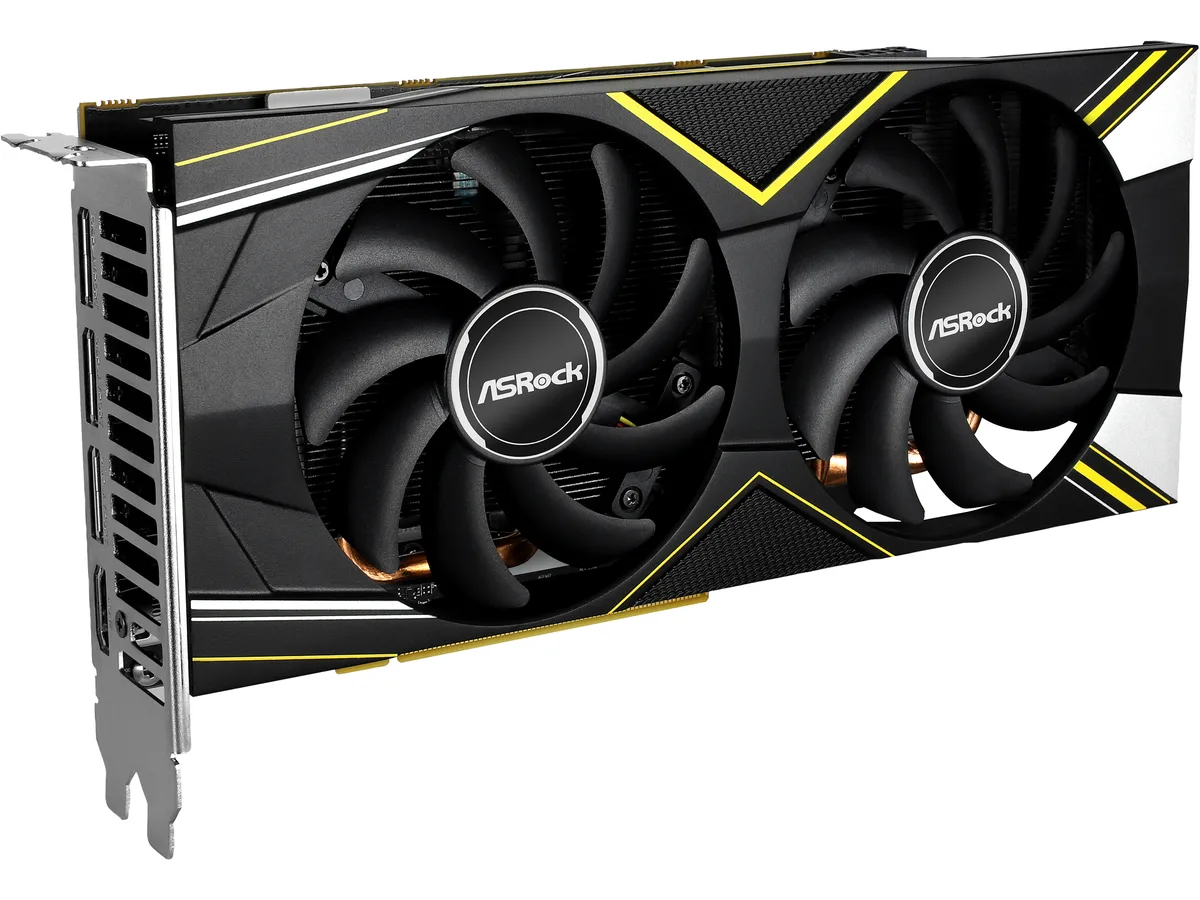 ASRock Challenger D Radeon RX 5500 XT dual-fan graphics card, matte black finish