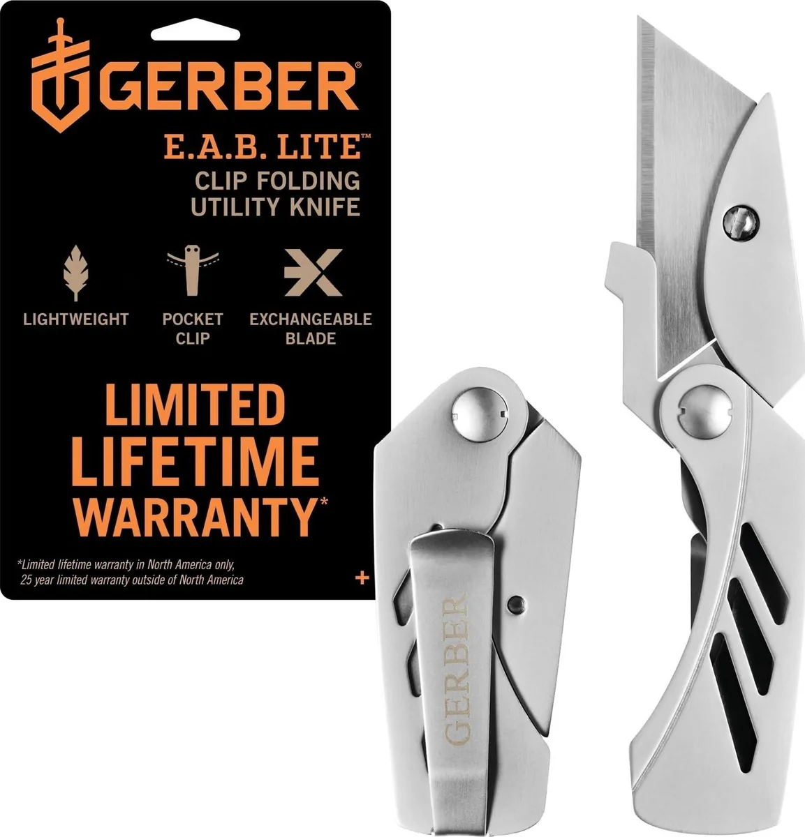  Gerber EAB Lite Pocket Knife 31-000345 1.5" Blade Stainless Steel — fotografija izdelka