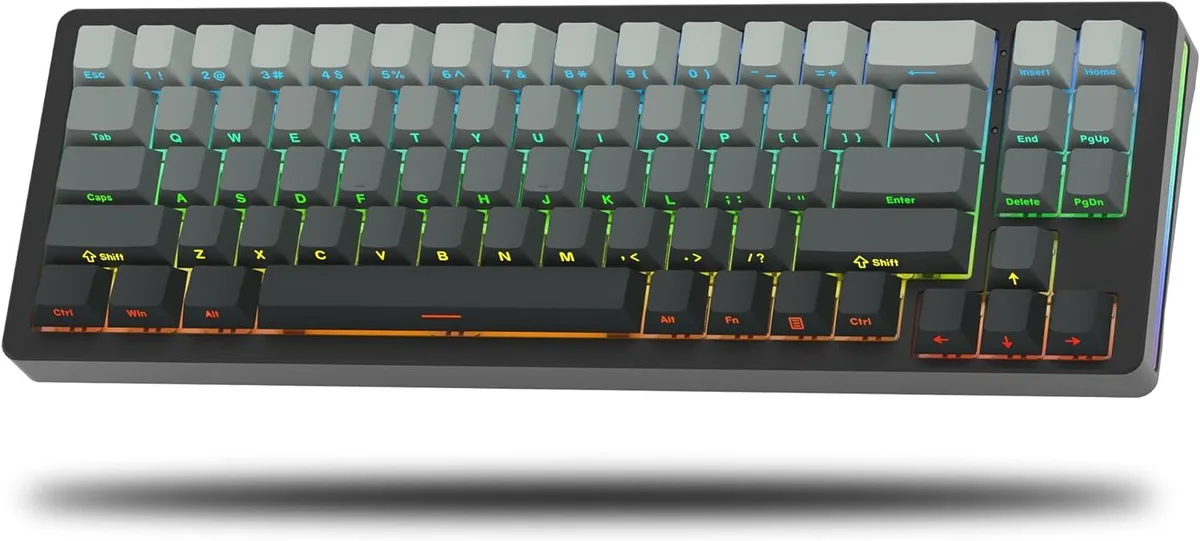 BFKK BFKK 75% Aluminum Wireless Mechanical Gaming Keyboard Hot-Swap Gasket White Jade Switches Black — product photo