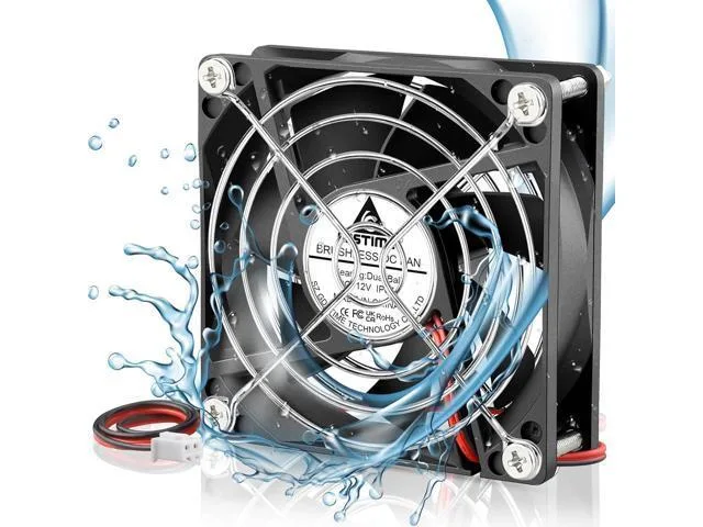 LORDWORLD LORDWORLD 80mm x 25mm 12V IP67 Industrial Cooling Fan — صورة المنتج