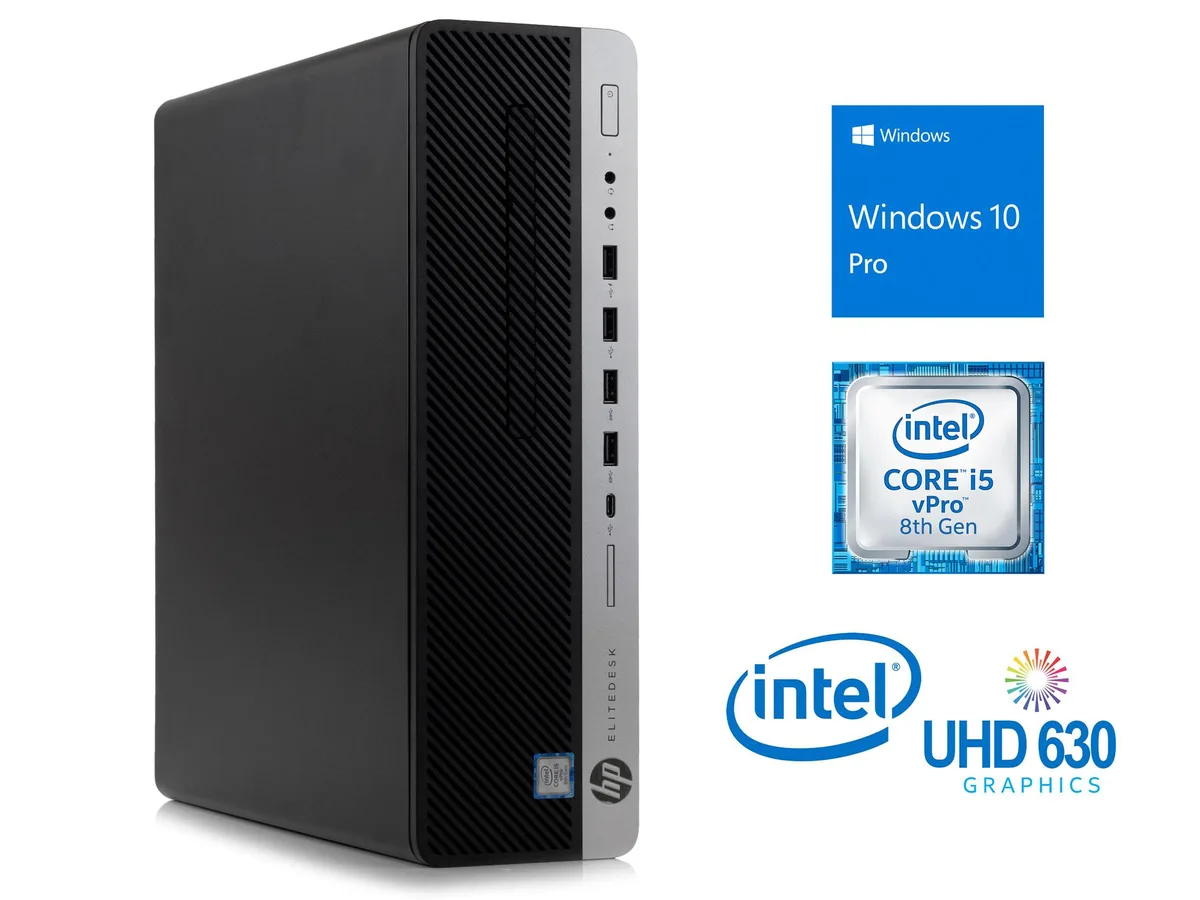 HP HP EliteDesk 800 G4 desktop PC, Intel Core i5-8500 3.0GHz, 8GB DDR4, 256GB SSD — product photo