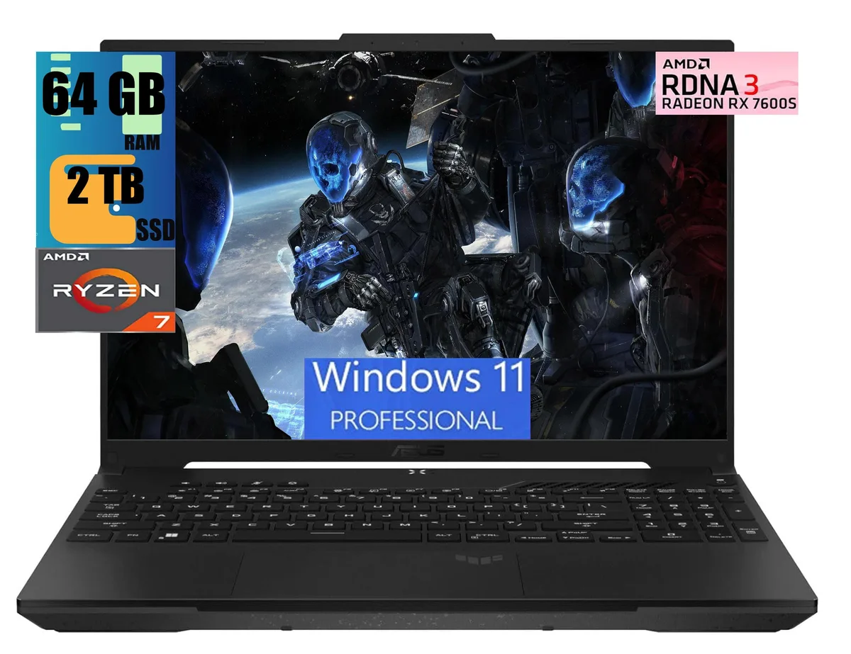 Gray 16-inch gaming laptop with matte finish, backlit keyboard and anti-glare display