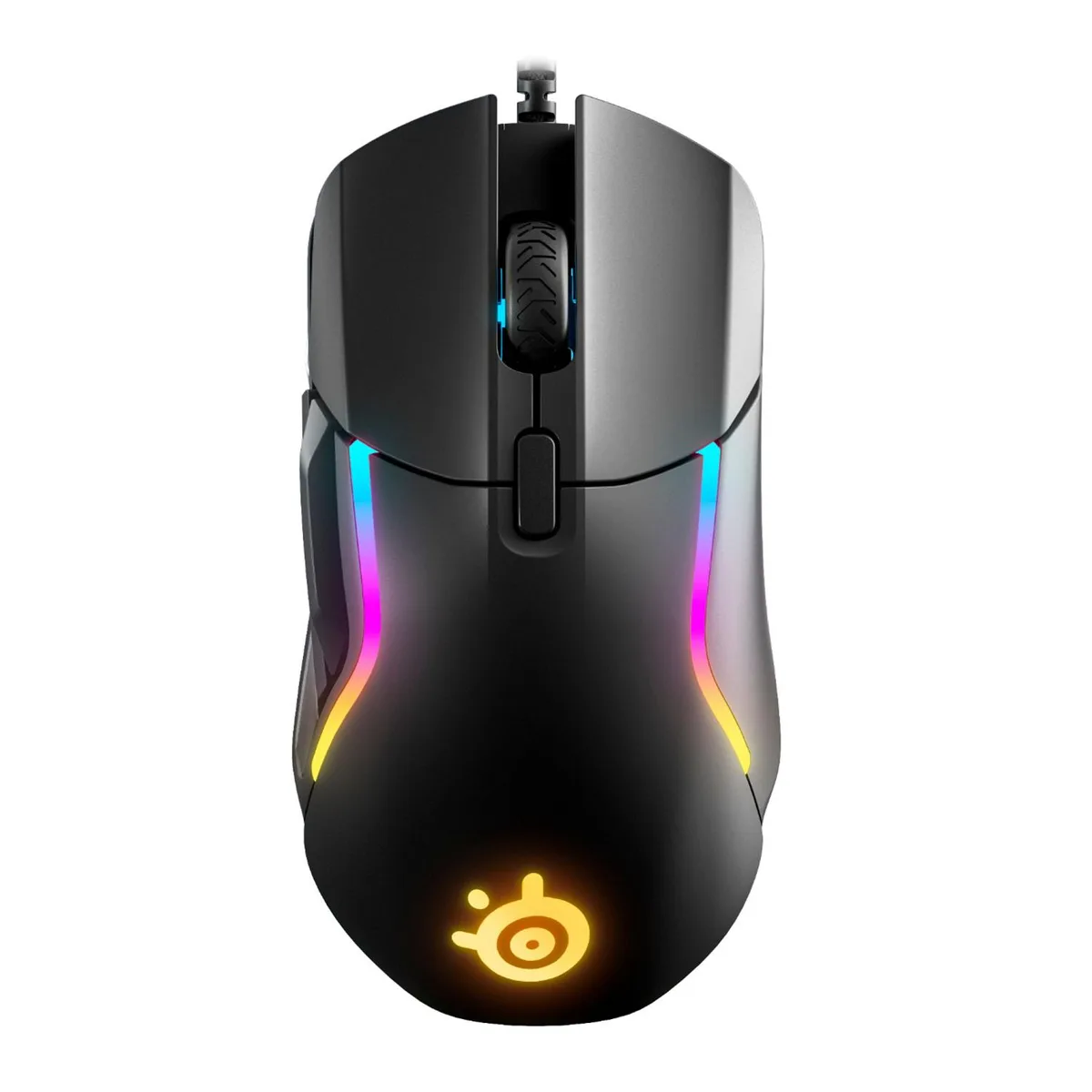 Black right-handed gaming mouse with nine buttons and a textured side panel