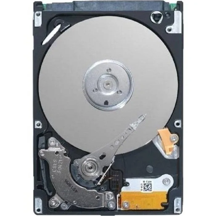 Silver 3.5 inch Dell SAS hard drive with side label