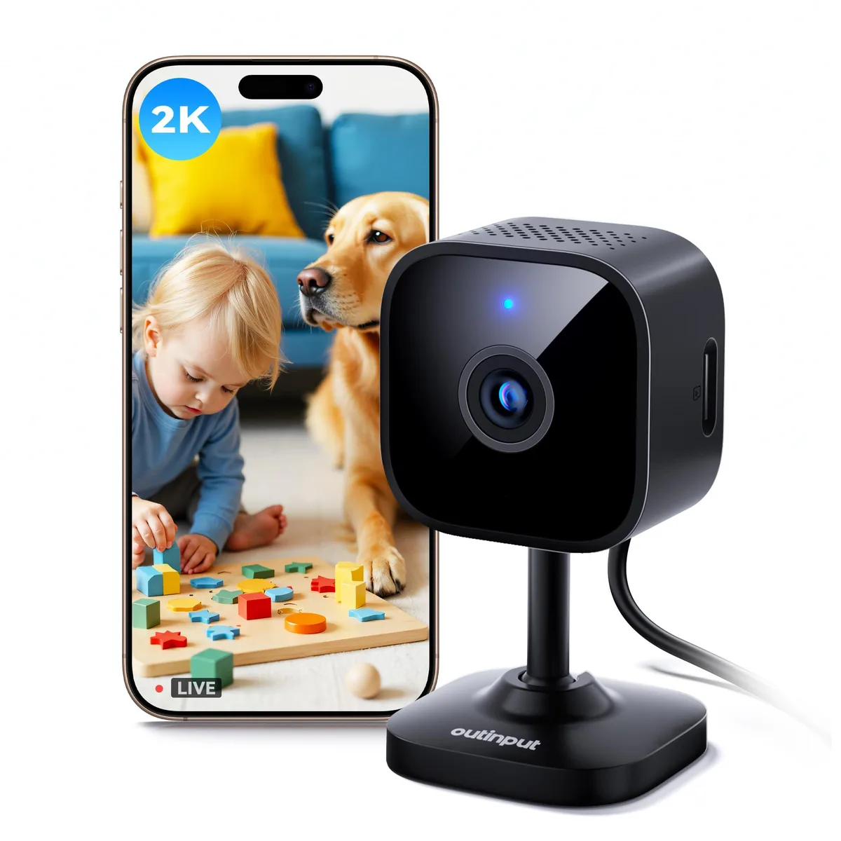 Clover PC300 1296p Indoor Wireless Surveillance Camera Black — product photo