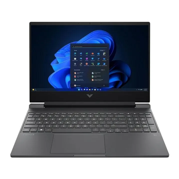 Black 15.6 inch gaming laptop with backlit keyboard and anti-glare screen