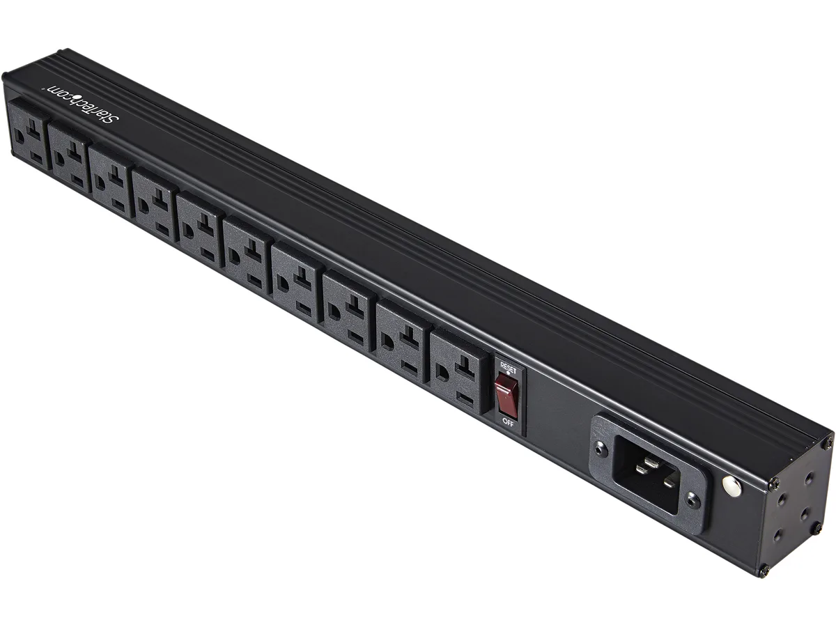 STARTECH STARTECH RKPW101920 10 Outlet 1U Horizontal Rackmount PDU 125V 16A NEMA 5-20P — product photo