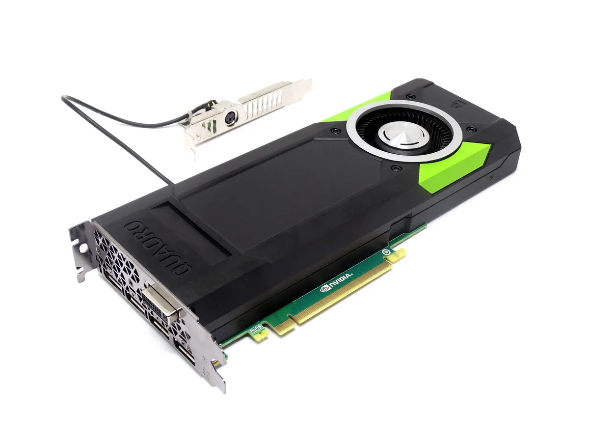 Full-height dual-slot graphics card with a silver-grey metal cooler and rear I/O bracket showing one DVI