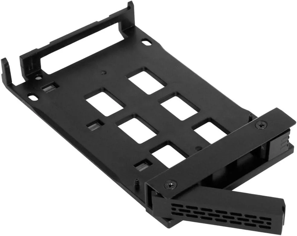 Black metal drive tray with tool-less latch for 2.5 inch SAS SATA drives