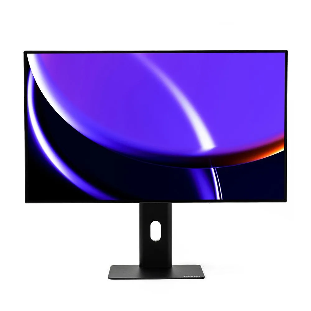27 inch black matte OLED gaming monitor on stand