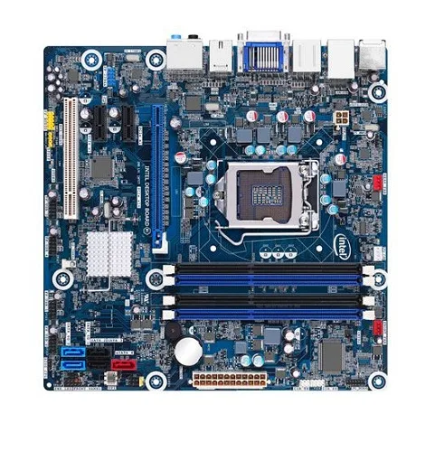 Intel H67 mATX motherboard with LGA1155 socket and four DDR3 slots