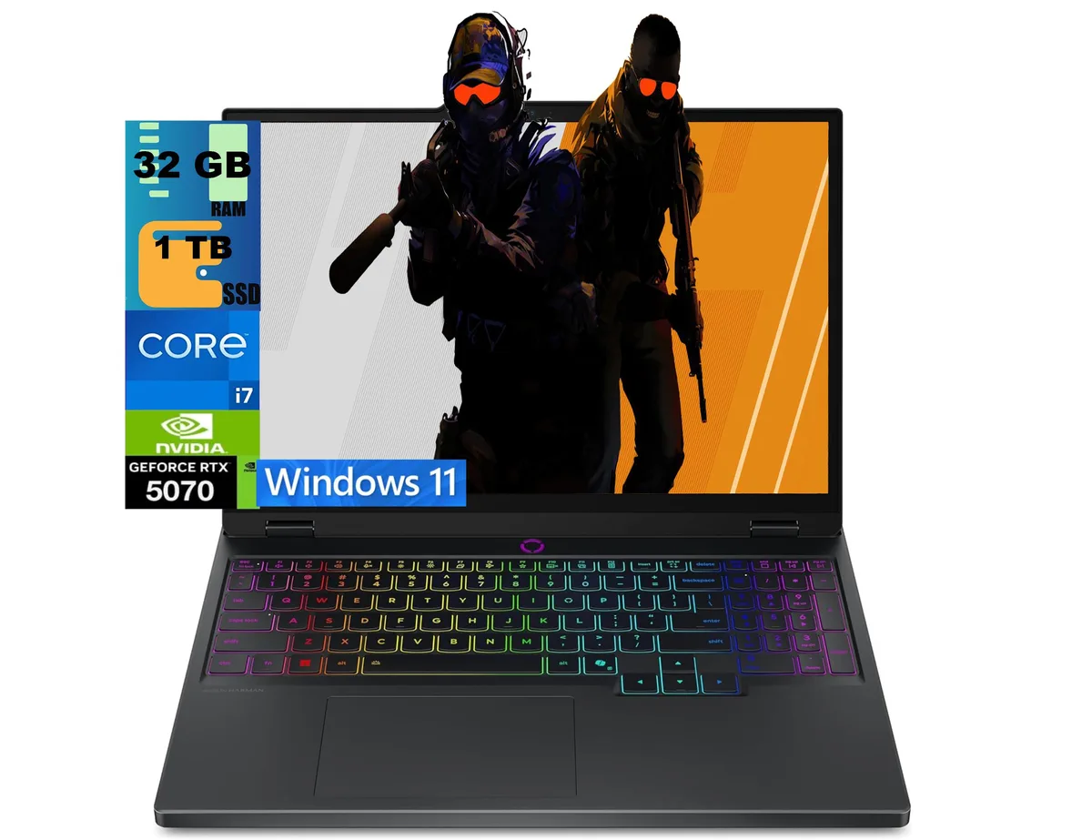 Eclipse Black Legion 5i 15 laptop with 15.1 inch OLED display and RGB keyboard
