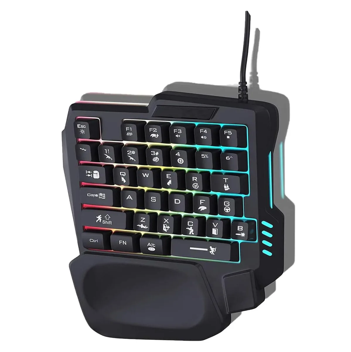 DOCTOR METAL DOCTOR METAL One-Handed Gaming Keyboard 35 Keys 3 Color Backlight Wide Palm Rest — 商品写真