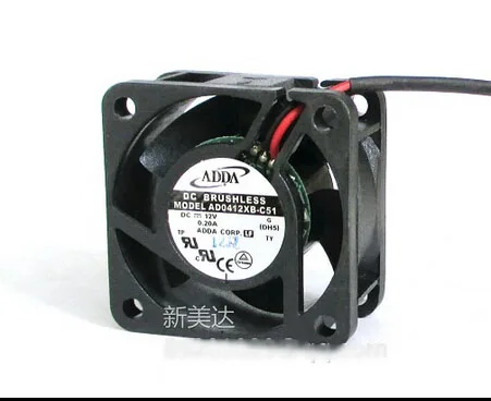 Small black 40 mm ball-bearing fan with two-pin connector