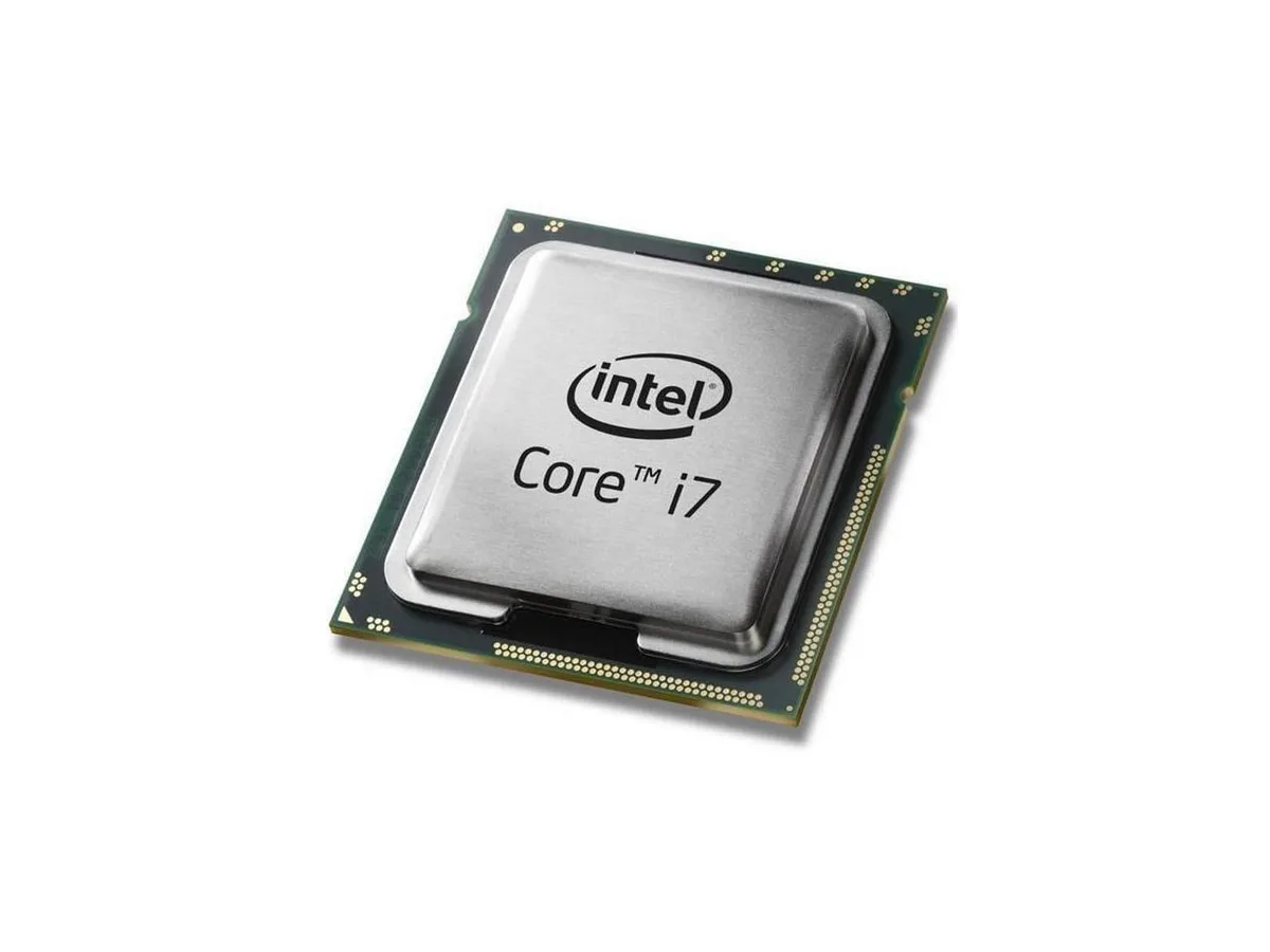Intel Core i7-6700 desktop processor, bare chip with gold contacts and heat spreader