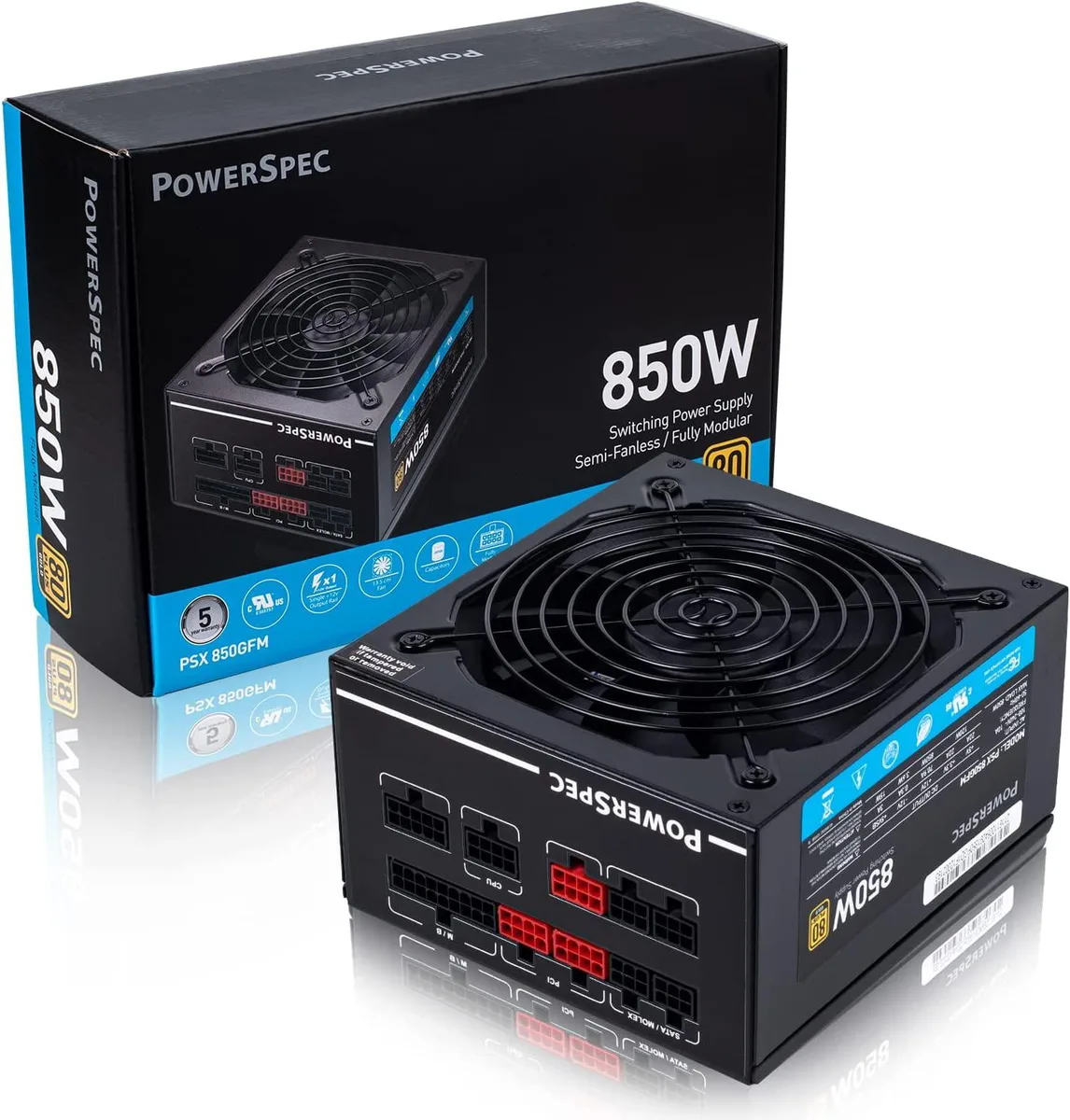 myVolts myVolts 850 Watt 80 Plus Gold Fully Modular ATX Power Supply — product photo
