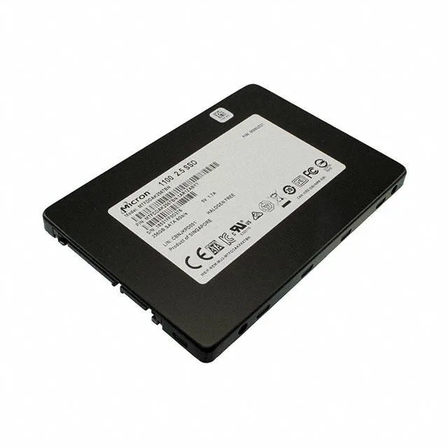 Silver 2.5 inch SATA SSD labelled Micron 1100 256 GB