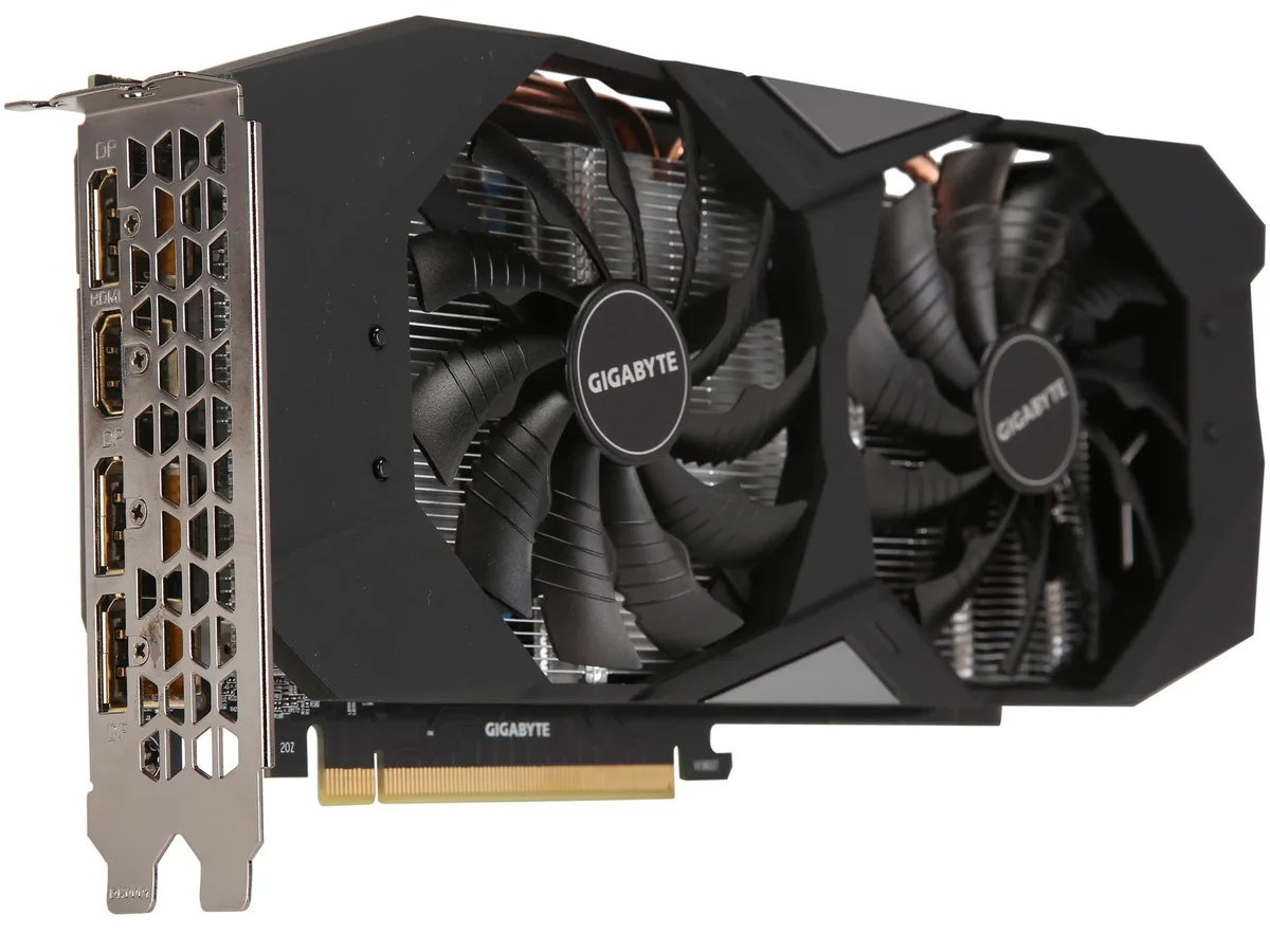 Gigabyte GeForce RTX 2060 Super dual-slot card with silver shroud and three fans