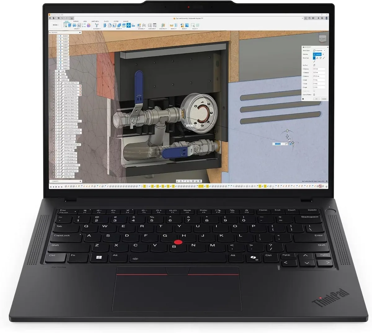 Black 14 inch Lenovo ThinkPad laptop, thin light chassis, matte finish