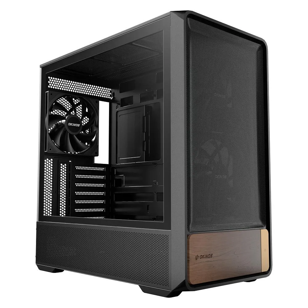Okinos Okinos Air Cross Walnut Wood ATX Mid Tower PC Case — photo du produit