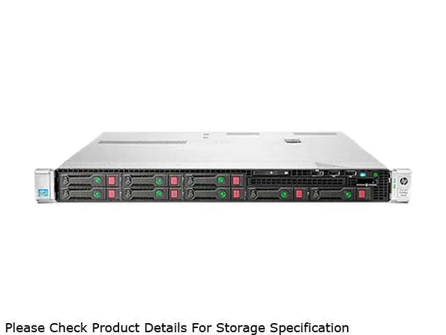 Silver 1U rack server front panel with eight empty drive bays