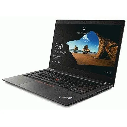 Graphite black ThinkPad T480s 14 inch laptop with fingerprint reader