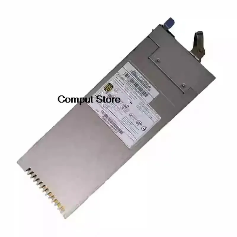 Redundant server power module, silver metal casing, rear exhaust grill, handle and release latch