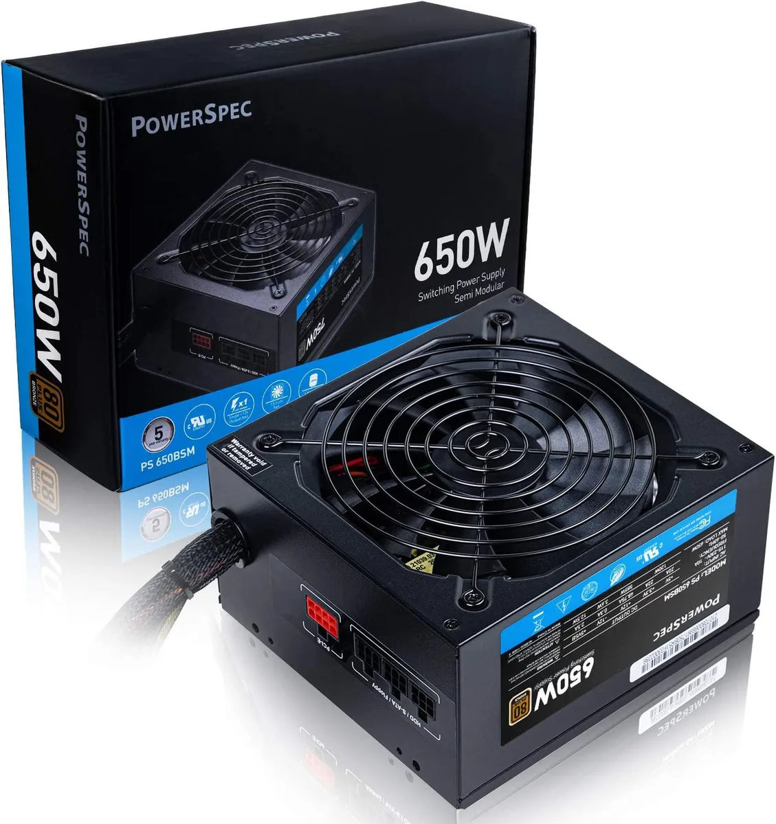 myVolts myVolts 650W Semi-Modular ATX Power Supply 80 Plus Bronze — product photo