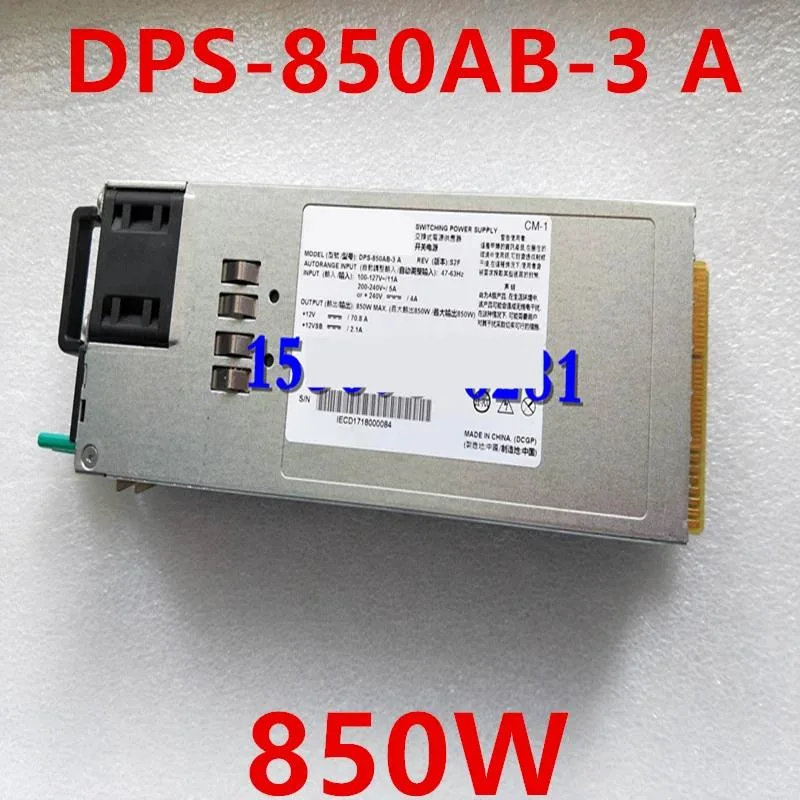 Rectangular metal 850W power supply unit with ventilation grille