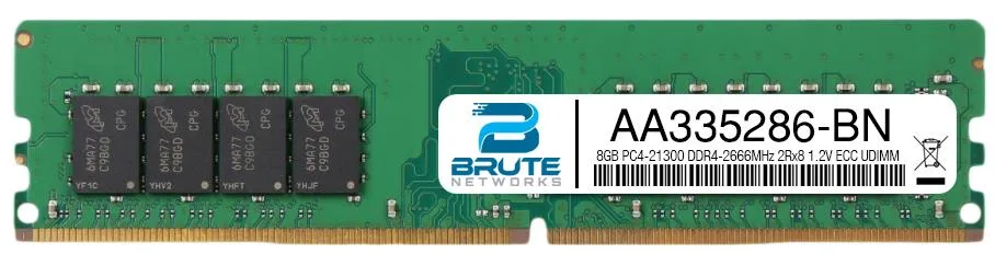 Green 288-pin DDR4 UDIMM module with black chips and a white label