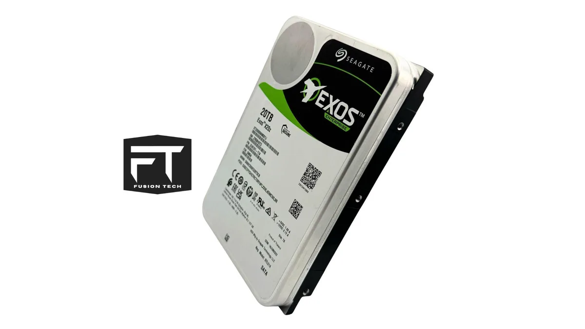 Silver 3.5 inch hard drive with green circuit board visible