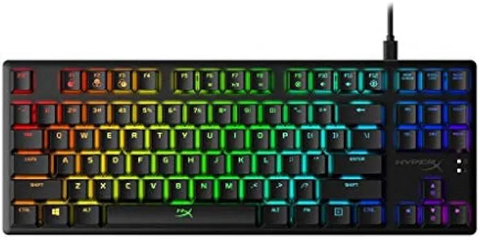 Tenkeyless mechanical gaming keyboard with aluminium frame and RGB lighting