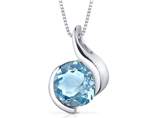 Oravo Oravo SP9486 2.25Ct Swiss Blue Topaz Sterling Silver Pendant — product photo