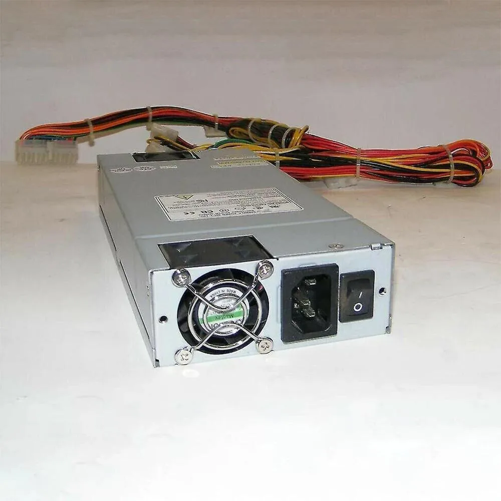 Rectangular ATX power supply unit in matte black finish