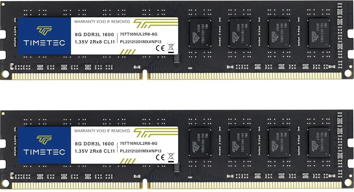 Timetec Timetec MR-H8GD316U7D 16GB (2x8GB) DDR3L 1600MHz CL11 1.35V 240-Pin UDIMM desktop RAM — product photo