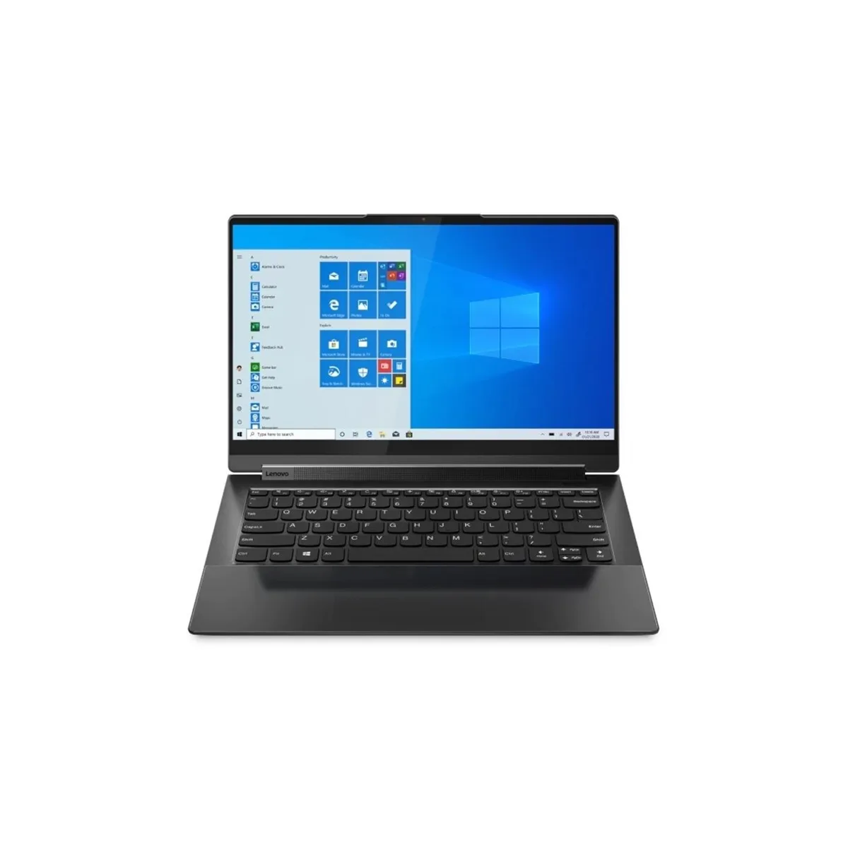 Shadow Black leather-clad 14-inch 2-in-1 laptop with garaged pen
