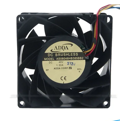 OEM Industries OEM Industries AS08048HB385BB2 80mm dual-ball fan 48V 1.30A 4-wire CPU cooler — produktbild