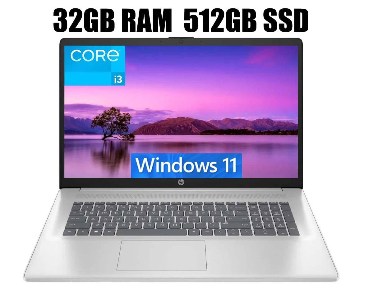 HP HP 17 laptop Intel Core i3-1215U 32GB 512GB 17.3 FHD Silver — product photo