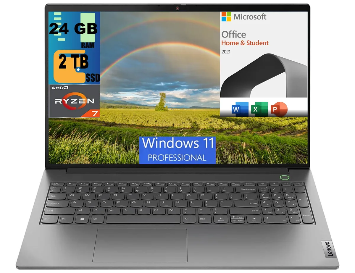 Lenovo Lenovo ThinkBook 15 Laptop AMD Ryzen 7 5825U 24GB 2TB PCIe SSD — photo du produit