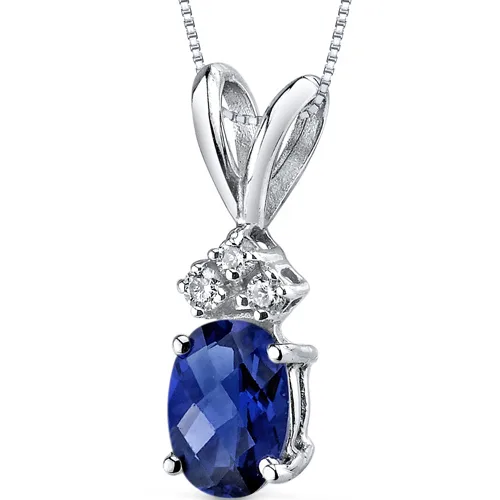 Oravo Oravo 14 kt White Gold Oval 1.00 ct Blue Sapphire Pendant — produktfoto
