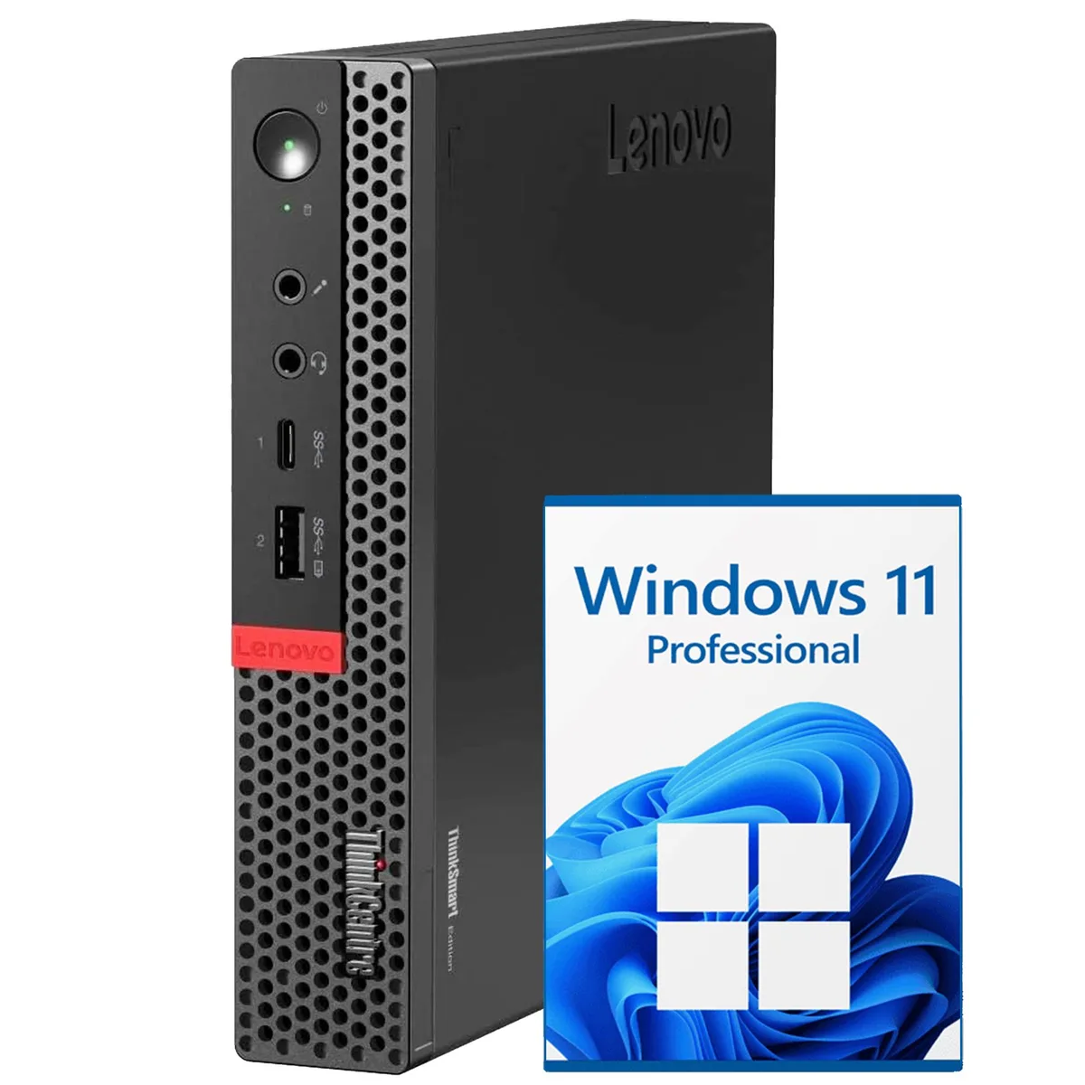 Small black Lenovo ThinkCentre M720q Tiny desktop PC