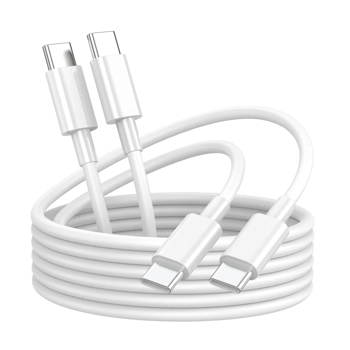  YBMTIGICS USB-C to USB-C Cable 6ft 60W 2-Pack White — 商品照片