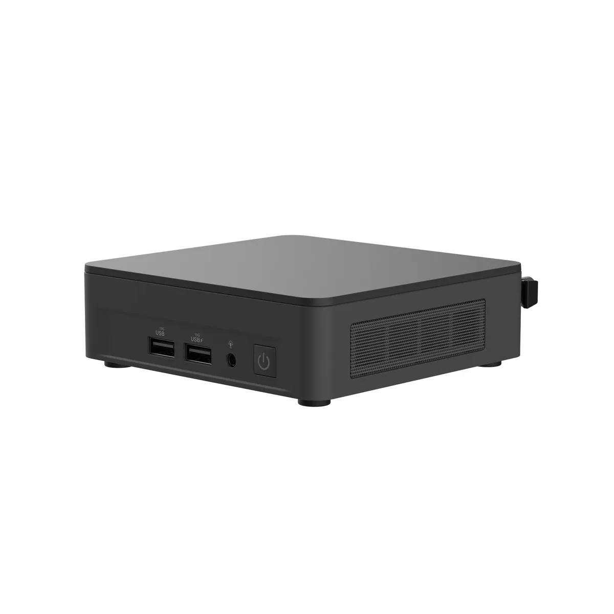 Black slim barebone mini PC with VESA mount bracket
