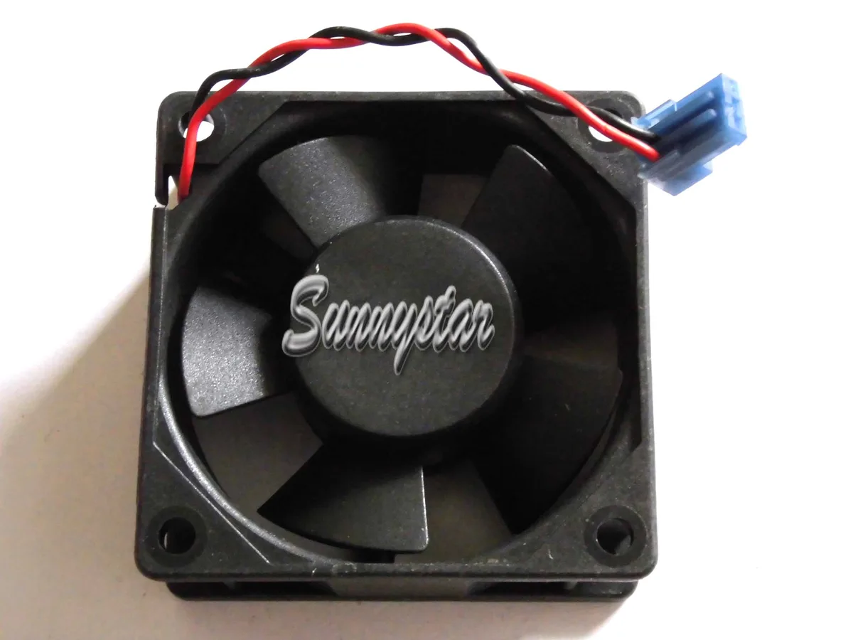 Black 60mm square frame fan with ball bearing and two wires