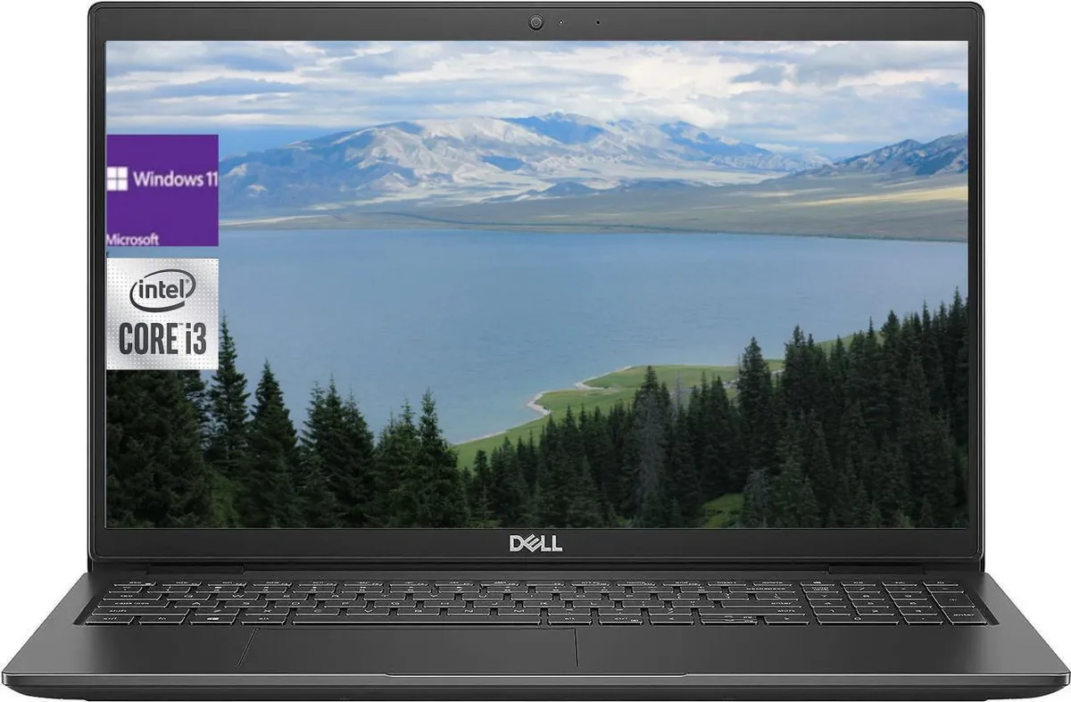 Black Dell Latitude 15.6 inch laptop closed, matte finish, business style